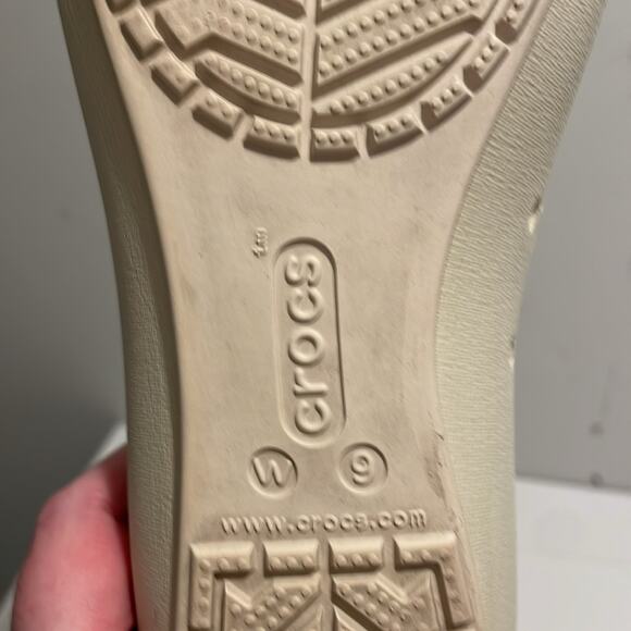 Crocs Brynn Flats Women's 9 Cap Toe Ballet Casual Off White Slip Violet Strip - Picture 4 of 6